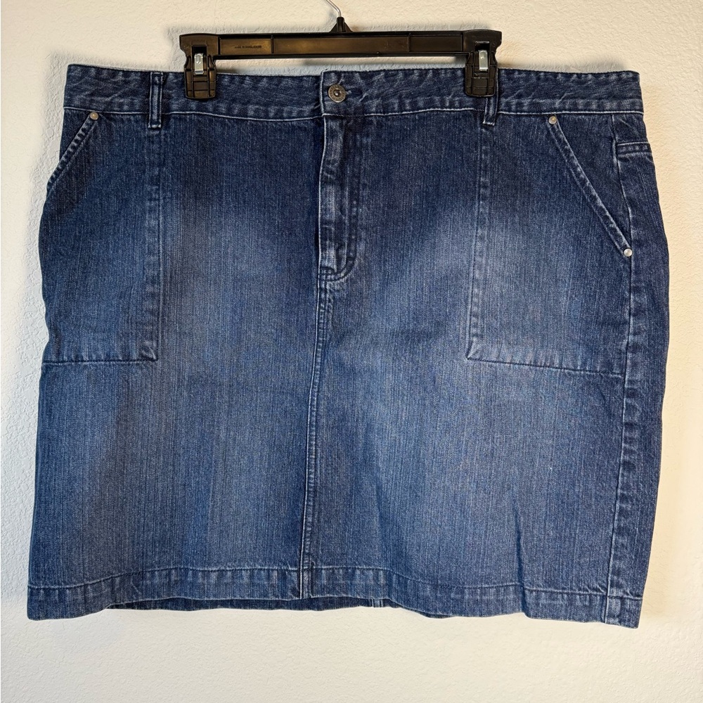 Tommy Hilfiger Denim Skirt Size 20 NWT Classic Blue Cotton Jean Skirt Plus Size